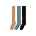 [Calf Socks 3Pack]Coffee+Navy Blue+Black