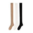 [overTheKnee Socks 3Pack]Coffee+White+Black