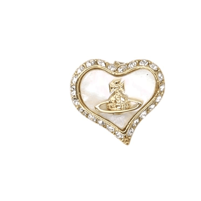 Vivienne Westwood Orb Heart Shaped Embellished Earrings