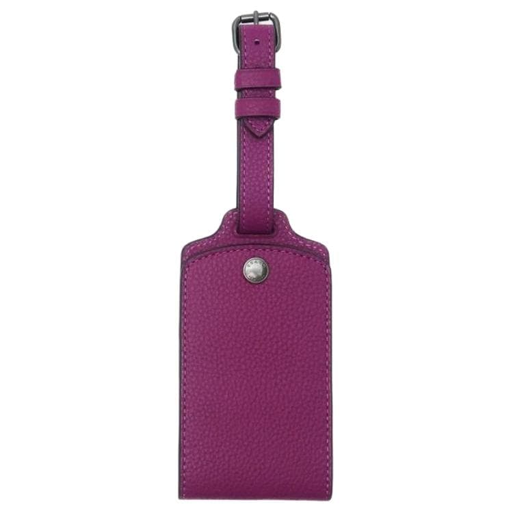 COACH Pebbled Luggage Tag Bag Accessory Rose Red Rose Red