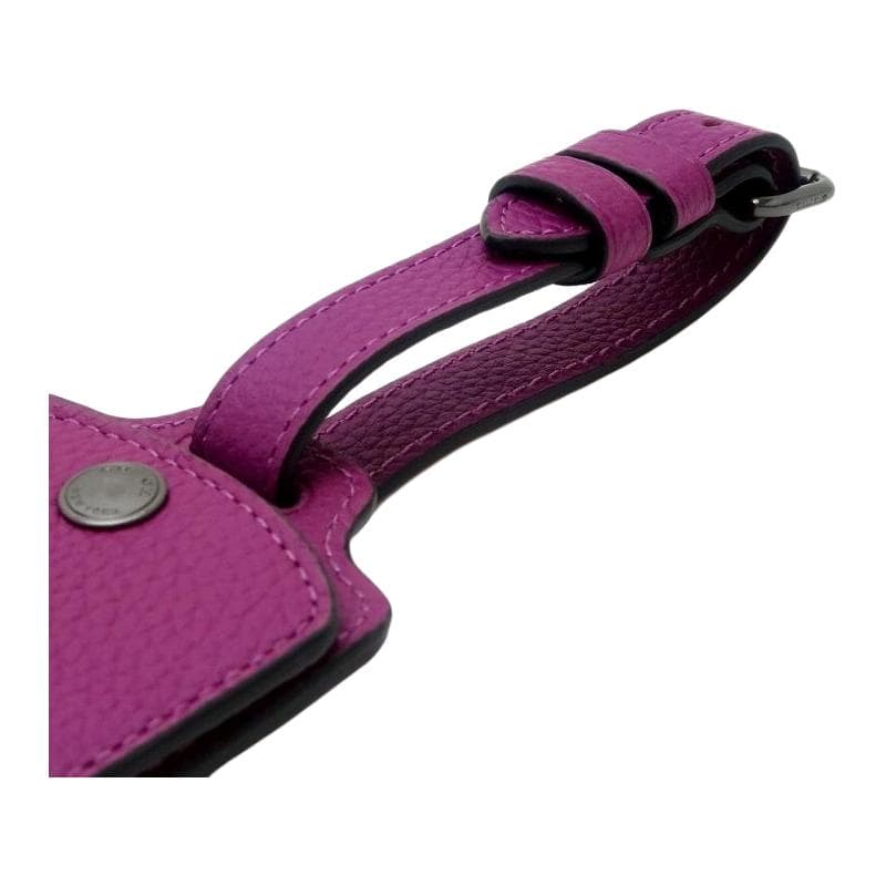 COACH Pebbled Luggage Tag Bag Accessory Rose Red