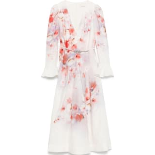 Zimmermann Crush Frill Sleeved Midi Dress
