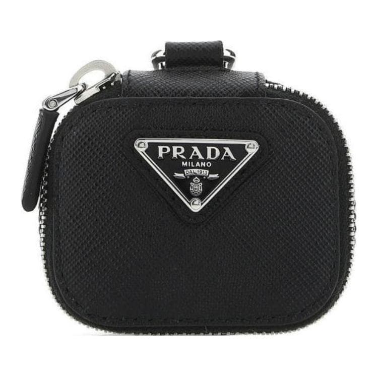 PRADA Cross Grain AirPods Protective Cover, Shoulder Bag, Crossbody Bag Regular Black Box(Basic Set+Box)