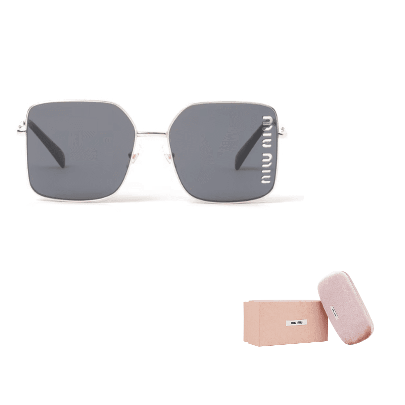 MIU MIU Metal Irregular Shape Sunglasses Silver Silver