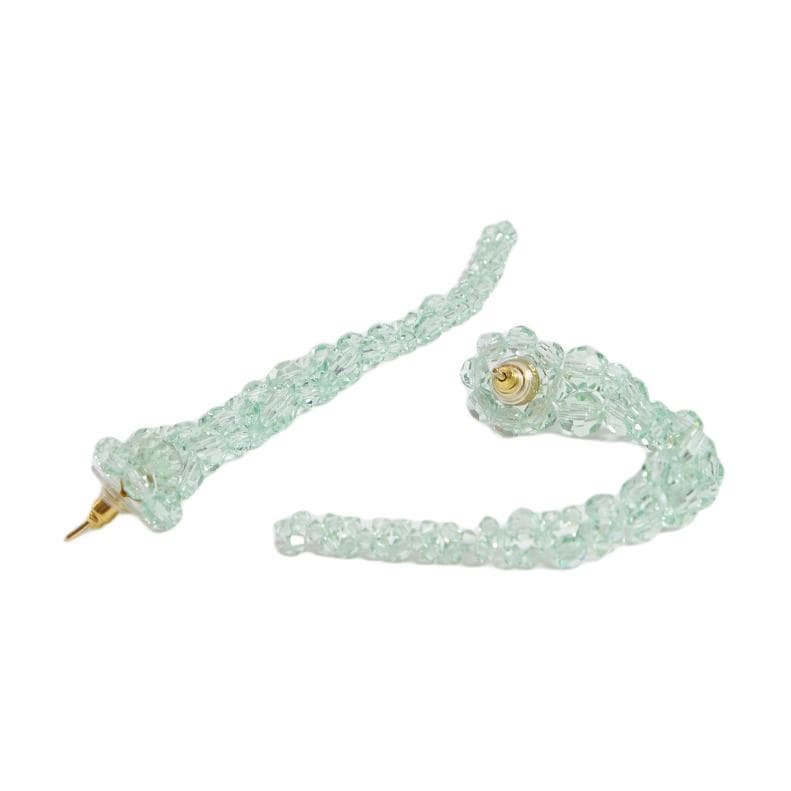 SIMONE ROCHA Gold Plated Brass With Glass Stone Drop Earrings Green
