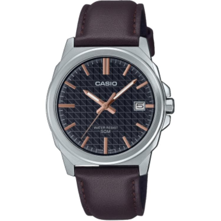 CASIO 50 Meters Waterproof Quartz Movement Watch Black Dial Black Dial