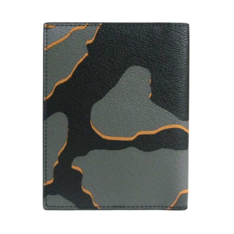 COACH Coated Canvas Passport Holder Mini Antique Nickel Gray Multiple
