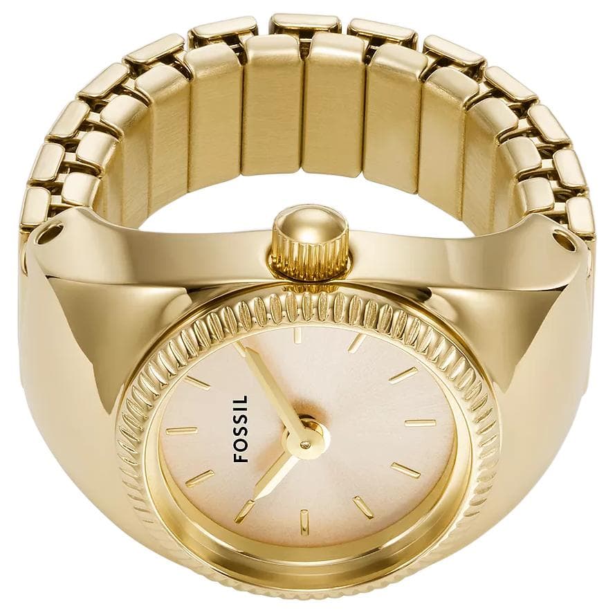 FOSSIL Wrist Quartz Movement Stainless Steel Strap 15mm Gold Dial Watch ['50', 149262]m Waterproof
