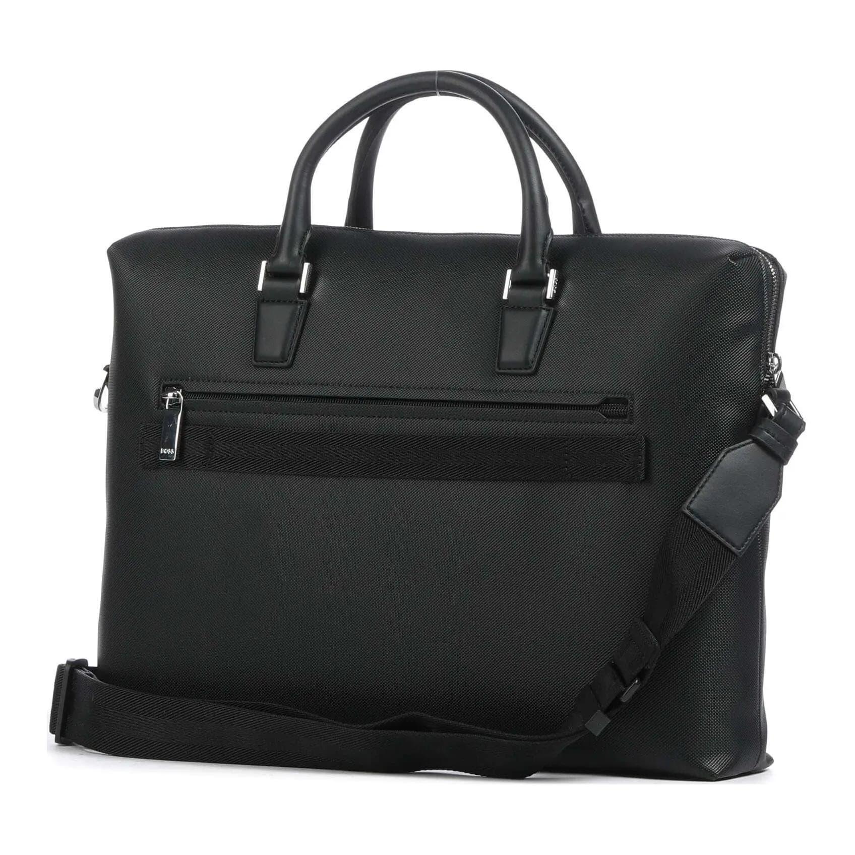 HUGO BOSS Recycled PU Polyurethane Briefcase Black