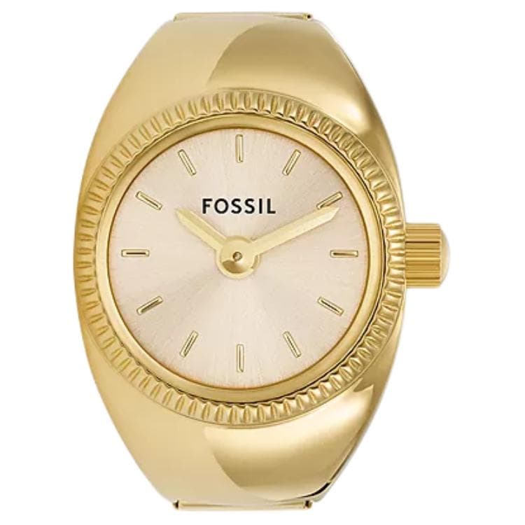 FOSSIL Wrist Quartz Movement Stainless Steel Strap 15mm Gold Dial Watch ['50', 149262]m Waterproof Gold Dial