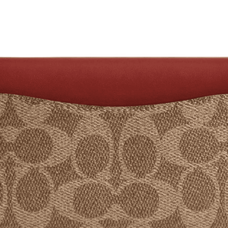 COACH Coated Canvas With Calfskin Wallet Tan