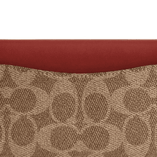 COACH Coated Canvas With Calfskin Wallet Tan