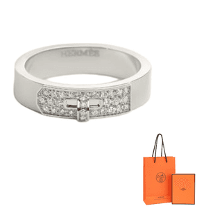 HERMES Original Design White Gold, Diamond Rings Silver