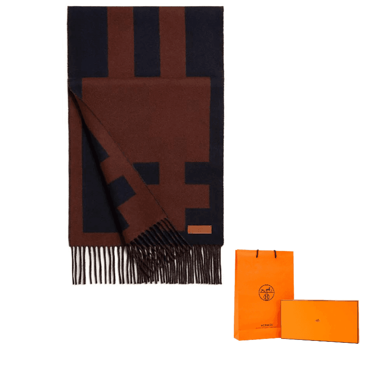 HERMES Cashmere Knit Brown Brown