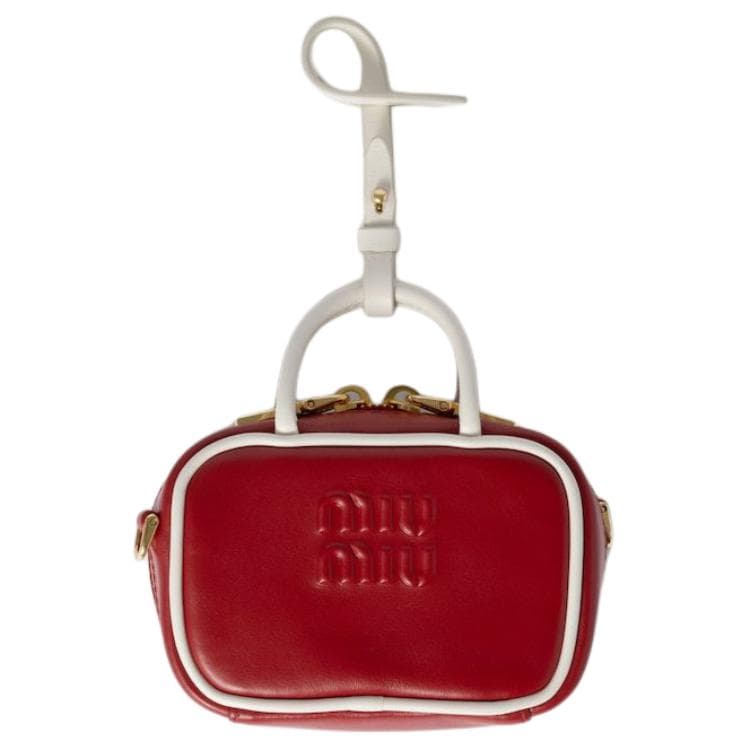 MIU MIU Beau Calfskin Shoulder Bag, Crossbody Bag, Handbag Red & White Basic Set (Bag+Dust Bag)