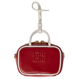MIU MIU Beau Calfskin Shoulder Bag, Crossbody Bag, Handbag Red & White