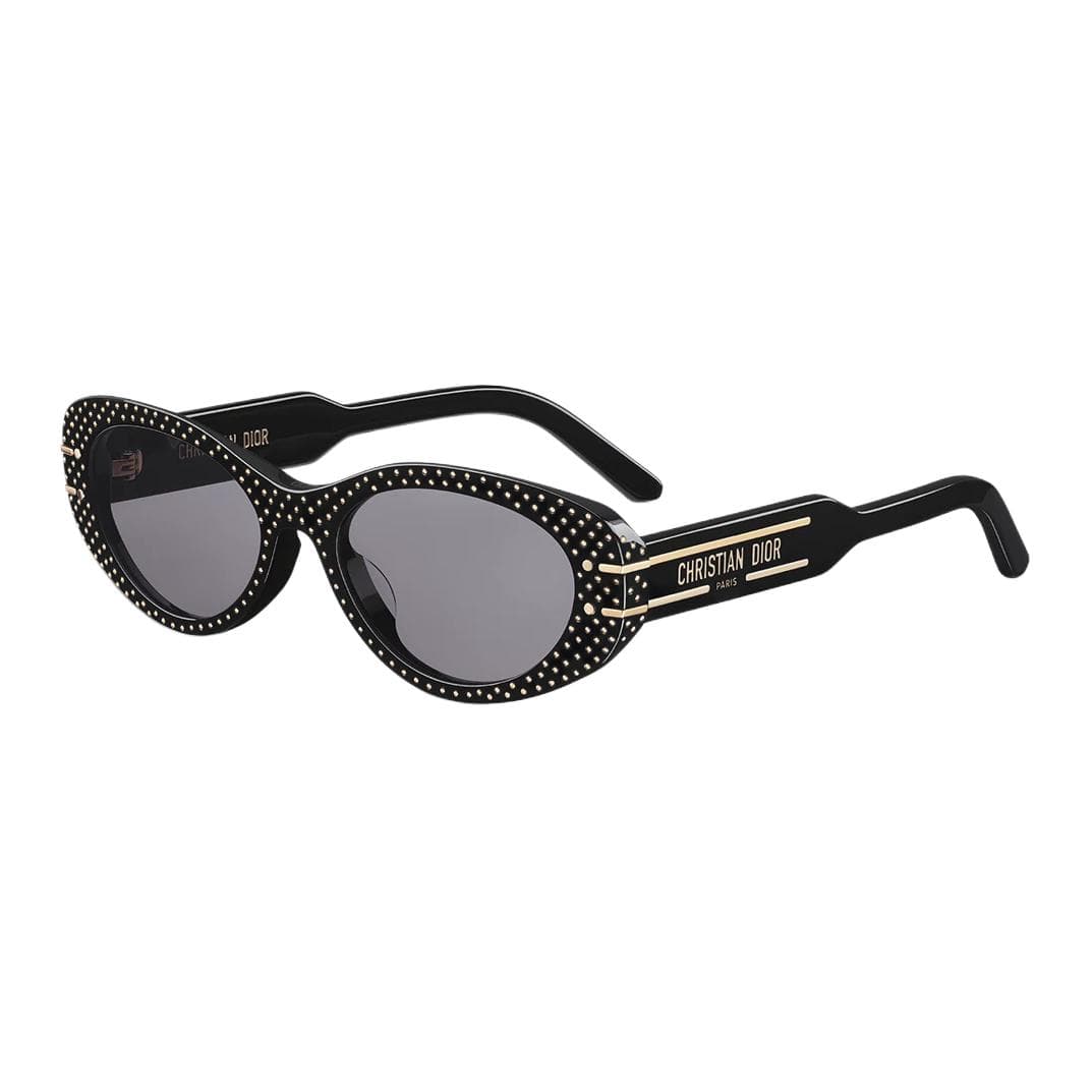 DIOR Acetate Oval Sunglasses Black Black