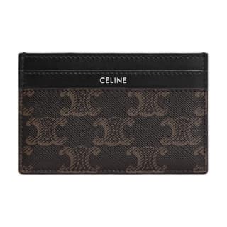 CELINE Triomphe Canvas Card Holder Medium Black & Brown