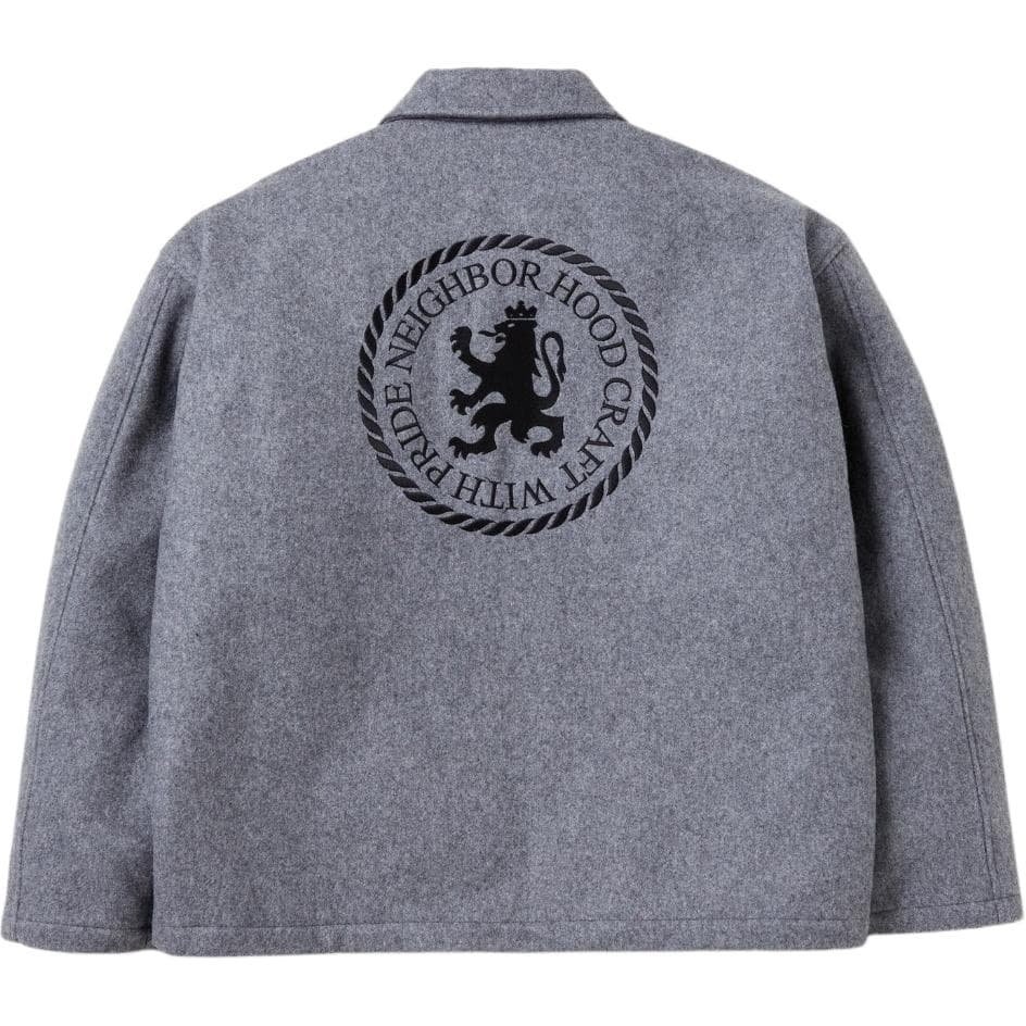 Neighborhood Melton logoemblem zipup shirt jacket
