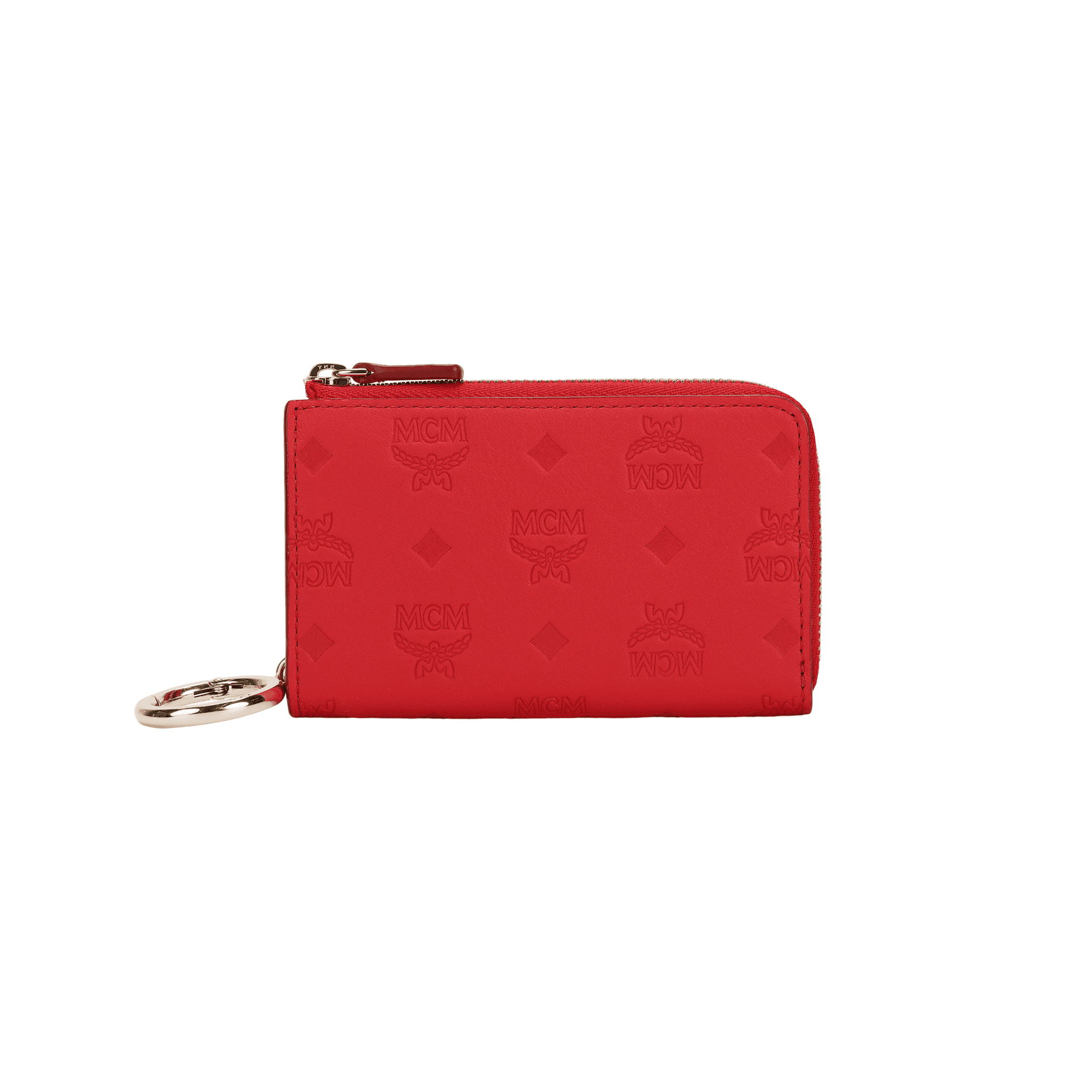 MCM Cow Coin Purse Mini Red Basic Set (Bag+Dust Bag)