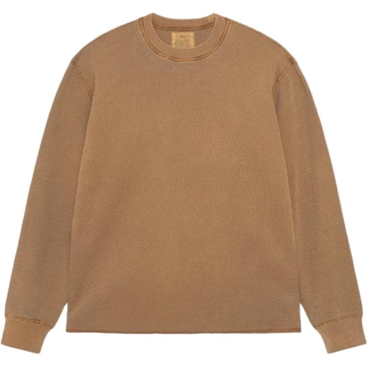 Stussy Garment Dyed Long Sleeve Thermal 'Faded Black' Brown