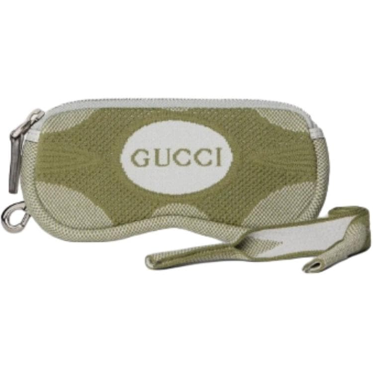 GUCCI Plain Knit Fabric Storage Bag Eyeglass Pouch Green