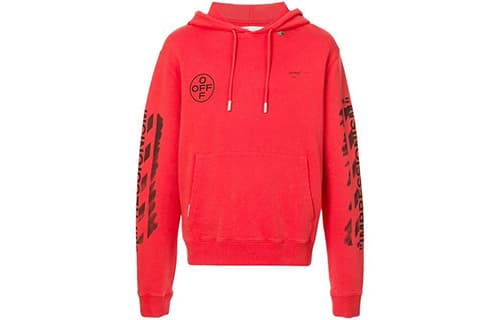 OFF WHITE Diag Stencil Hoodie L