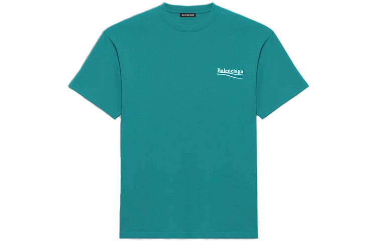 Balenciaga T Shirt Regular Fit Lake Green