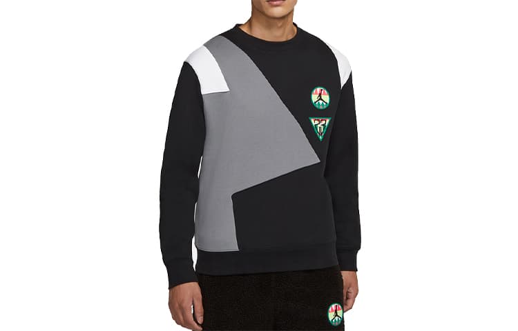 Jordan Sweatshirts Black Crew Neck Moderate Straight Fit