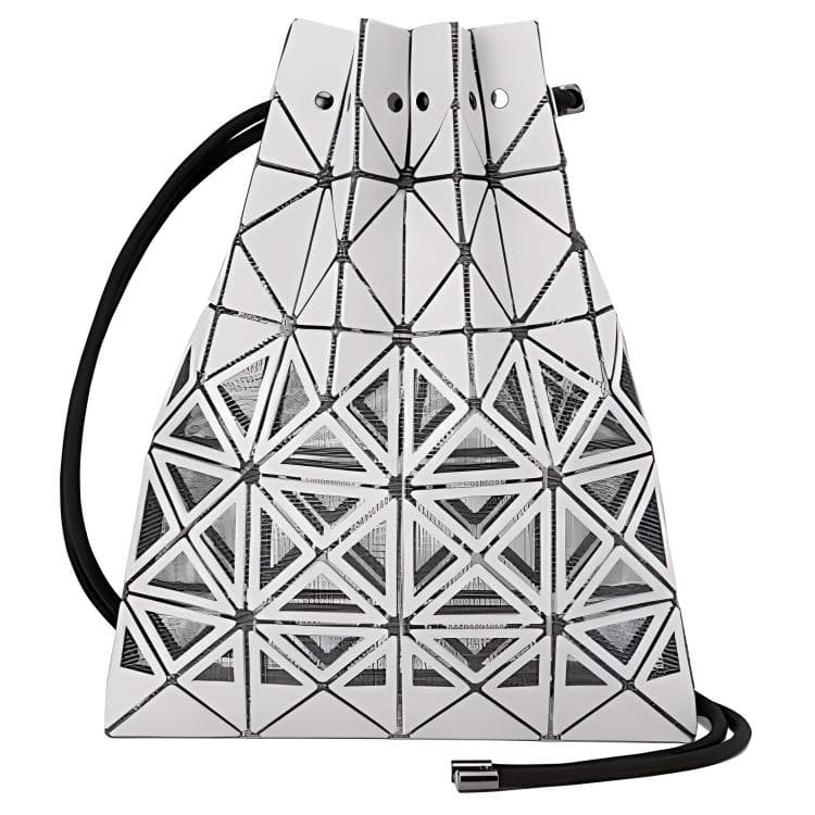 ISSEY MIYAKE Frame Artificial Cell Phone Pouch, Shoulder Bag, Crossbody Bag Light Gray Basic Set (Bag+Dust Bag)