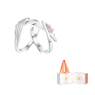 FANCI S925 Silver Guardian Heart Closed End Rings Pink