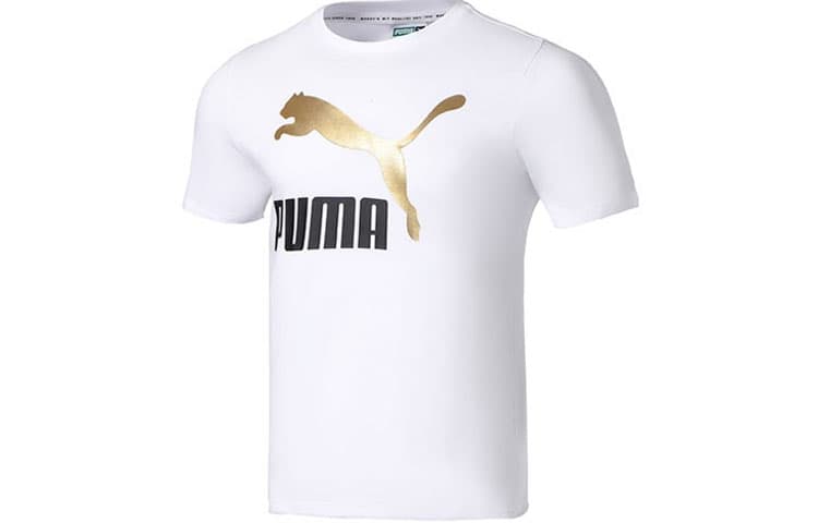 PUMA TShirts White Crew Neck Moderate Straight Fit