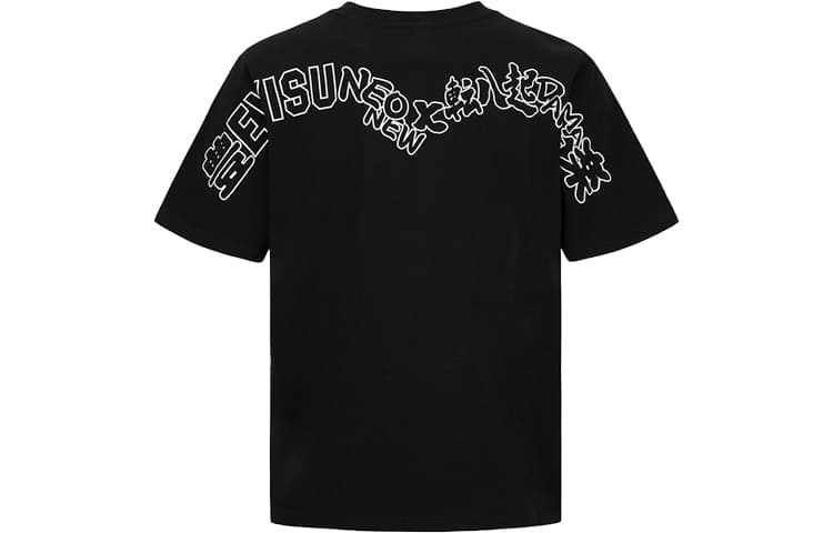EVISU T Shirts Crew Neck Moderate Straight Fit Black