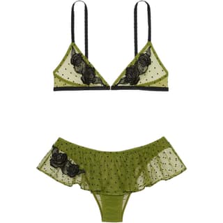 Victoria's Secret Set Green Polka Dot