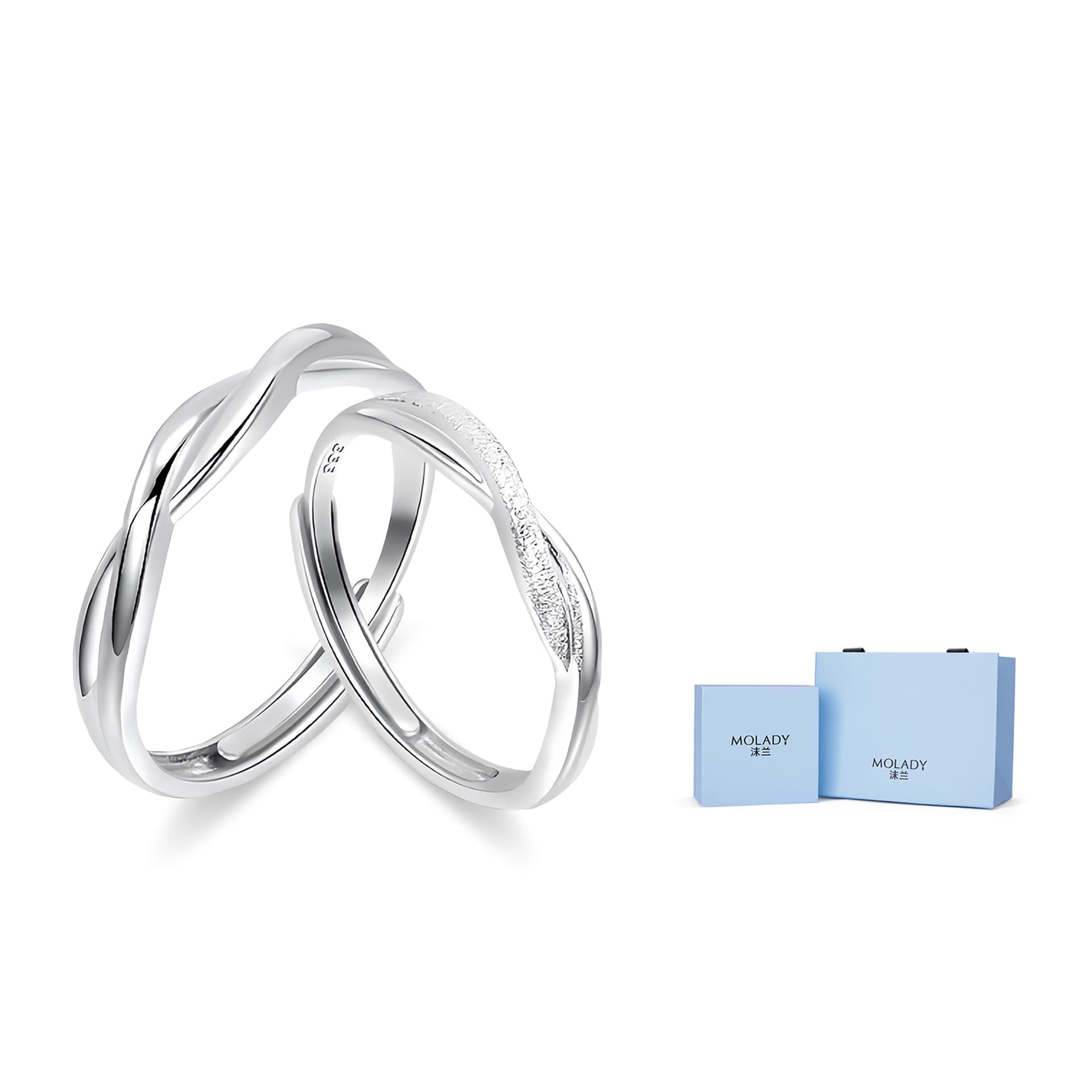 MOLADY 925 Sterling Silver Sterling Silver Ring Pair