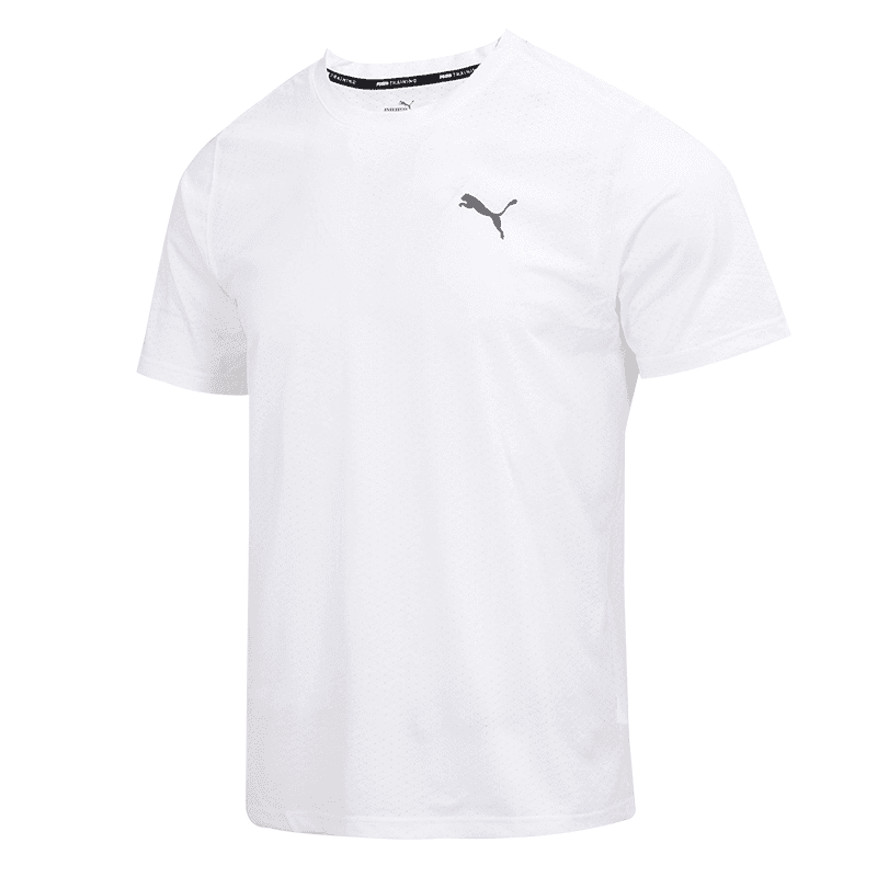 PUMA TShirts White Crew Neck Moderate Straight Fit