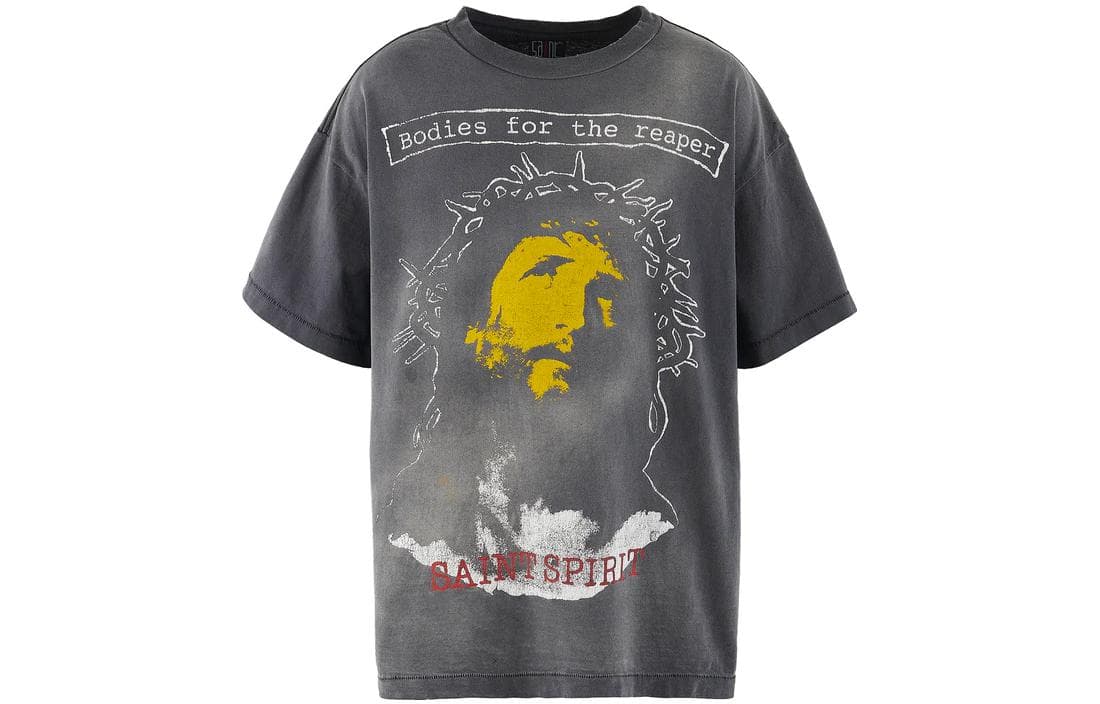 SAINT Mxxxxxx TShirts Gray Crew Neck Moderate