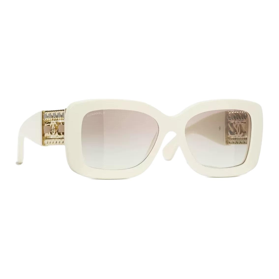 CHANEL Irregular Shape Sunglasses Black