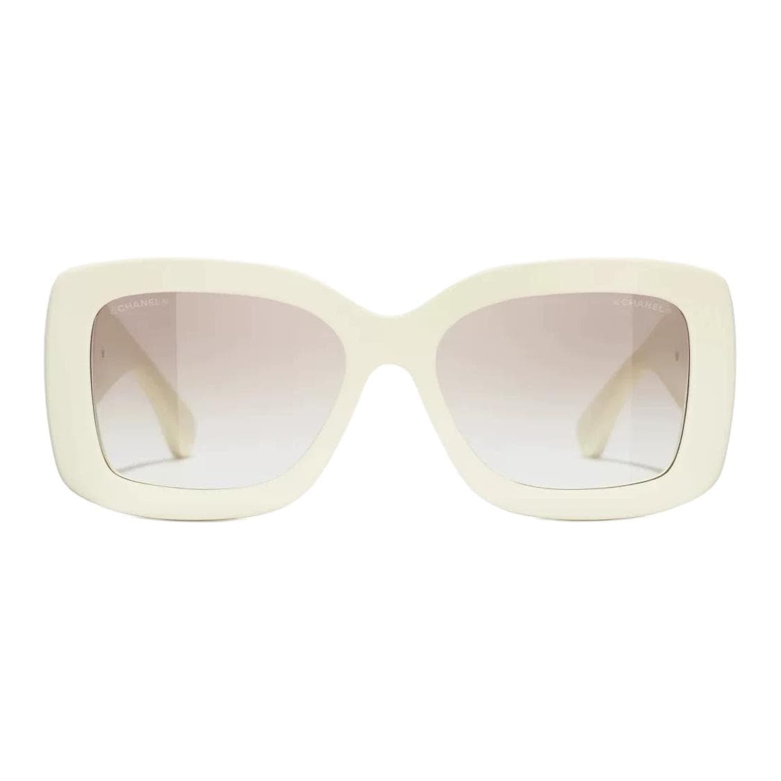 CHANEL Irregular Shape Sunglasses Black White