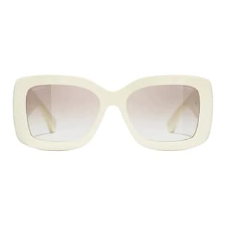 CHANEL Irregular Shape Sunglasses Black