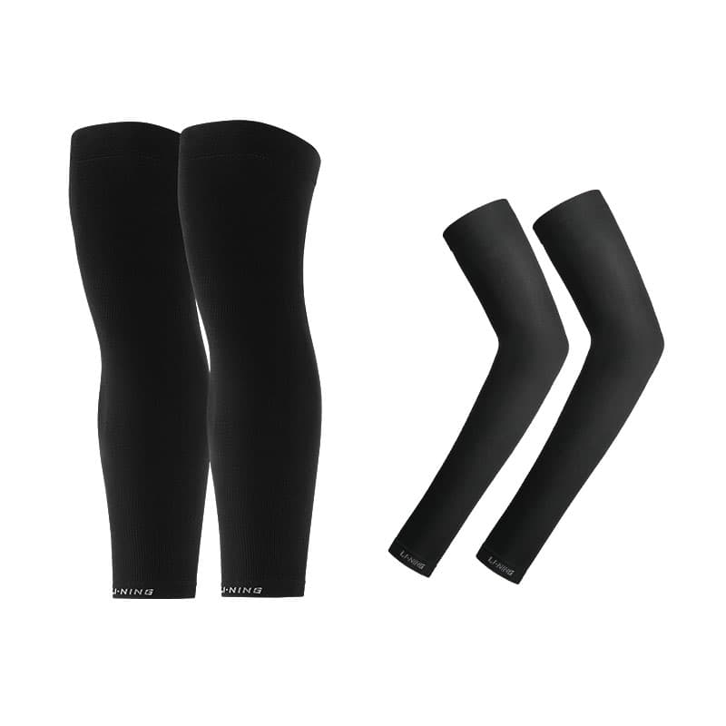 Li Ning Polyamide Sun Protection Leg Covers Sun Protection Arm Guard Set (Leg Warmer+Straight Fit Cooling Arm Sleeves)