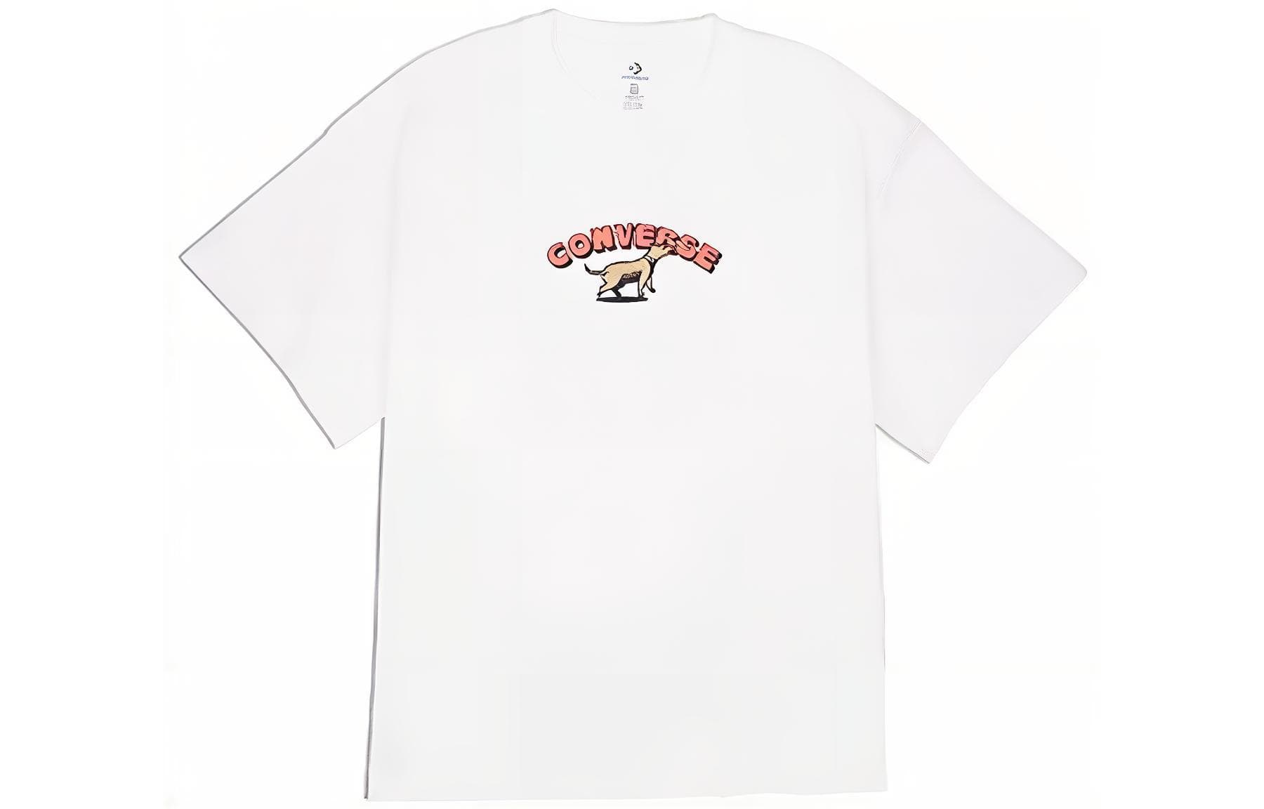 Converse T Shirts White Crew Neck Moderate Straight Fit White