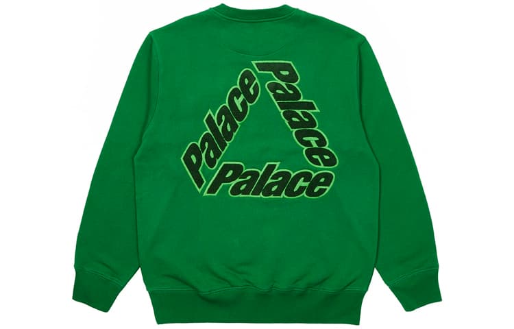 PALACE P 3 Chenille Crew Green