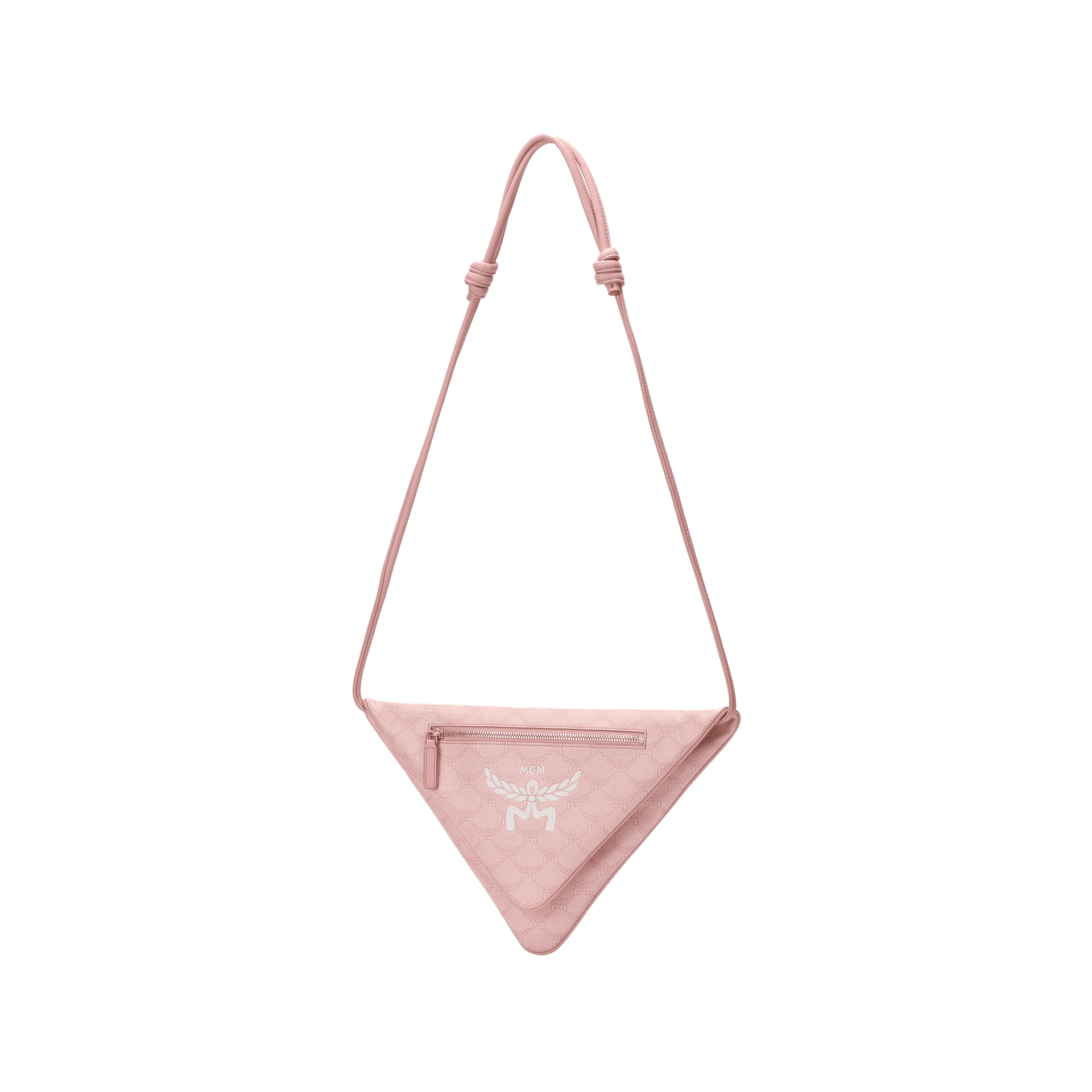 MCM Soft Triangle Crossbody Clutch Bag Pink