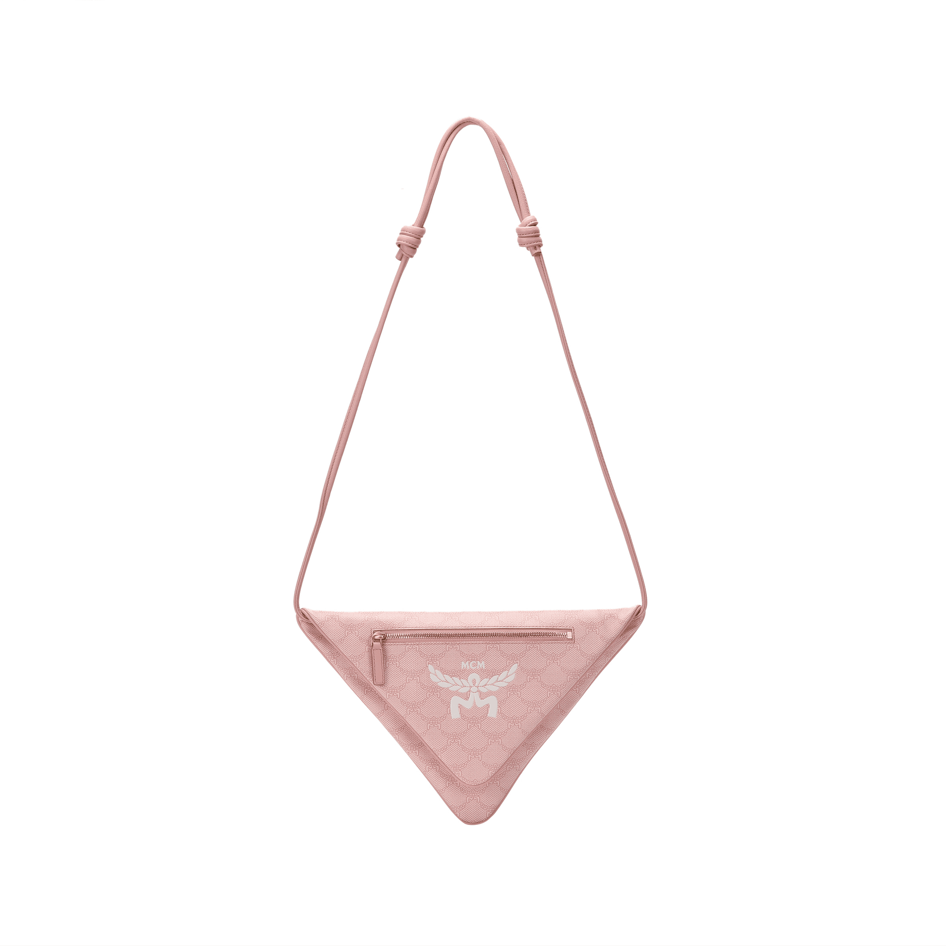 MCM Soft Triangle Crossbody Clutch Bag Pink Basic Set (Bag+Dust Bag)
