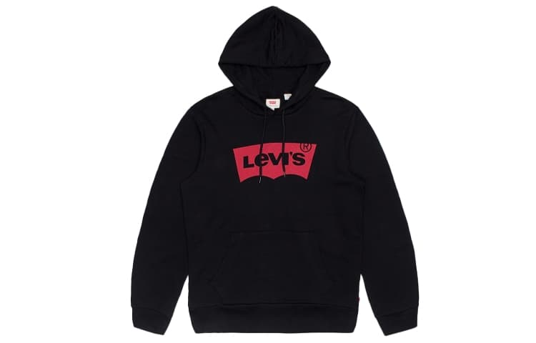 Levi's Sweatshirts Black Hooded Moderate Regular