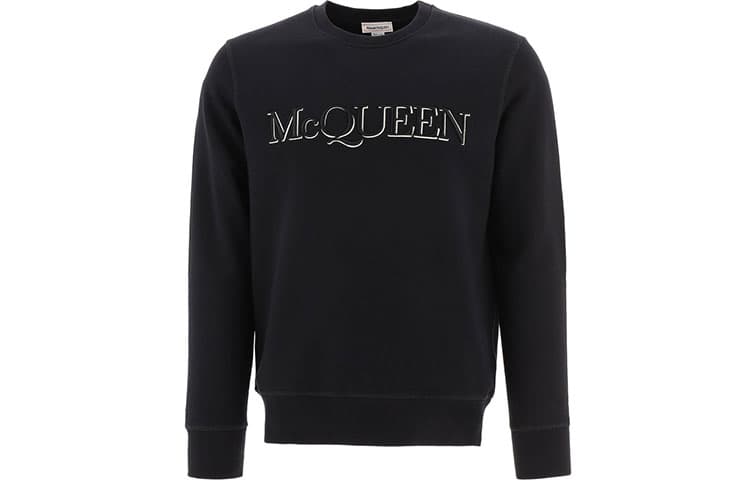 Alexander McQueen Sweatshirts Black Crew Neck Moderate Regular Black