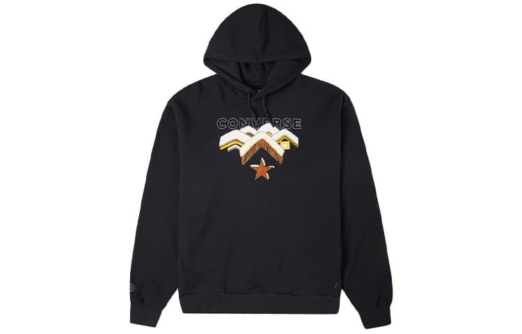 Converse Sweatshirts Black Hooded Thickened Regular