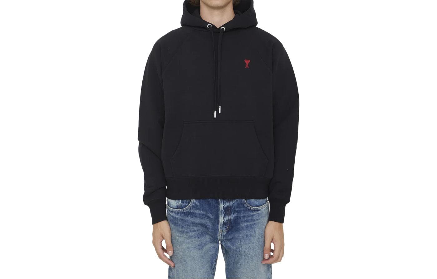 Ami Paris Ami De Coeur Drawstring Hoodie