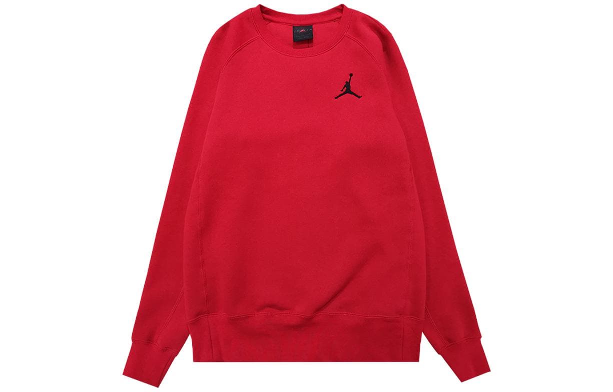Jordan Solid Color Embroidered Sweatshirt Red